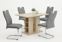 Freischwinger >ALINA S< (4er-Set) mit Griff in Grau - 43x98x59 (BxHxT)