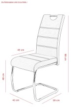 Freischwinger >FLORA II S< (2er-Set) mit Griff in Vintage Grau - 43x98x59 (BxHxT)