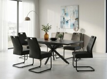 Freischwinger >KERSTIN S< (4er-Set) Federkorb, Griff, Vintage Anthrazit - 49x100x61 (BxHxT)