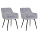 Armlehnstuhl >Bristol< (2er-Set) in Grau, Samt/Metall - 58x80x61cm (BxHxT)