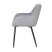 Armlehnstuhl >Bristol< (2er-Set) in Grau, Samt/Metall - 58x80x61cm (BxHxT)
