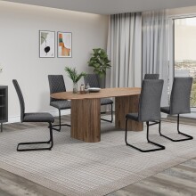 Freischwinger >Valencia< (2er-Set) in Grau, Stoff - 45x97x61cm (BxHxT)