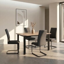 Freischwinger >Valencia< (2er-Set) in Grau, Stoff - 45x97x61cm (BxHxT)