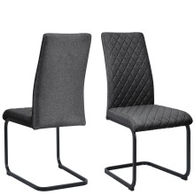 Freischwinger >Valencia< (2er-Set) in Grau, Stoff - 45x97x61cm (BxHxT)