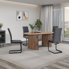 Freischwinger >Valencia< (2er-Set) in Grau, Stoff - 45x97x61cm (BxHxT)