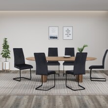 Freischwinger >Valencia< (2er-Set) in Schwarz, Stoff - 45x97x61cm (BxHxT)