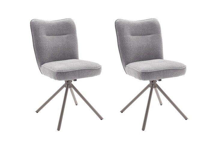 Esszimmerstuhl >Marilla< (2er-Set) drehbar, in grau - 61x91x64 (BxHxT)