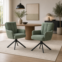 Armlehnstuhl >Yukon< (4er-Set) Drehfunktion, Federkern, olive - 60x94x66cm (BxHxT)