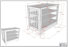 Babymöbel-Set >Buche massiv< (3-teilig) in weiß lackiert - 100x190x55 (BxHxT)