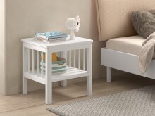 Jugendzimmer-Set >Buche massiv< (4-teilig) in weiß lackiert - 146x190x55 (BxHxT)
