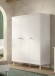 Jugendzimmer-Set >Buche massiv< (4-teilig) in weiß lackiert - 146x190x55 (BxHxT)