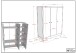 Jugendzimmer-Set >Buche massiv< (3-teilig) in weiß lackiert - 146x190x55 (BxHxT)