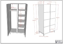Jugendzimmer-Set >Eva< (4-teilig) in Weiß - 98,5x196,2x57,8 (BxHxT)