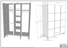 Jugendzimmer-Set >Eva< (3-teilig) in Weiß - 148,8x196,2x57,8 (BxHxT)
