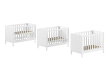 Babymöbel-Set >Eva< (4-teilig) in Weiß - 148,8x196,2x57,8 (BxHxT)