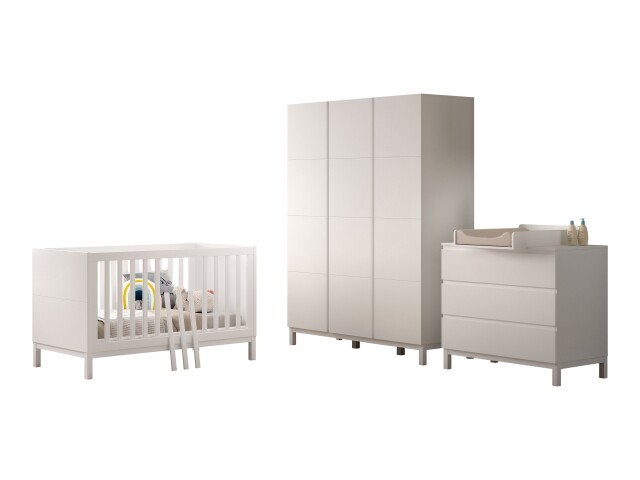 Babymöbel-Set >Eva< (4-teilig) in Weiß - 148,8x196,2x57,8 (BxHxT)
