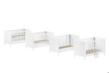 Babymöbel-Set >Eva< (4-teilig) in Weiß - 148,8x196,2x57,8 (BxHxT)