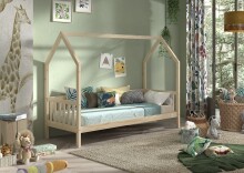Hausbett >Cabane< in Kiefer natur, Kiefer massiv - 208x169x98cm (BxHxT)
