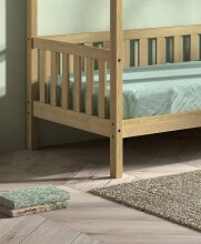 Hausbett >Cabane< in Eiche natur, Eiche massiv - 208x169x98cm (BxHxT)