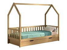 Hausbett >Cabane< Bettschublade, Eiche natur, Eiche...