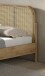 Bett >Olive< in Natur, Rattan und Eiche Furnier - 188,5x100x208,5cm (BxHxT)