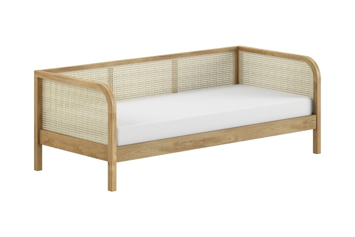 Daybett >Olive< in Natur, Rattan und Eiche Furnier - 210x75x96,6cm (BxHxT)