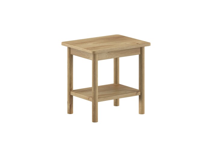 Nachttisch >Olive< in Natur, Eiche Furnier - 50x50x40cm (BxHxT)