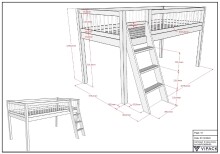 Spielbett >Fagus< in Buche massiv natur lackiert - 207,5x114x135,5 (BxHxT)