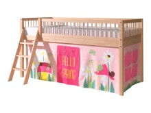 Spielbett >Fagus< in Buche massiv, Textilset Spring...