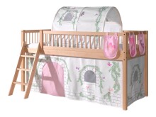 Spielbett >Fagus< in Buche massiv, Textilset Birdy...