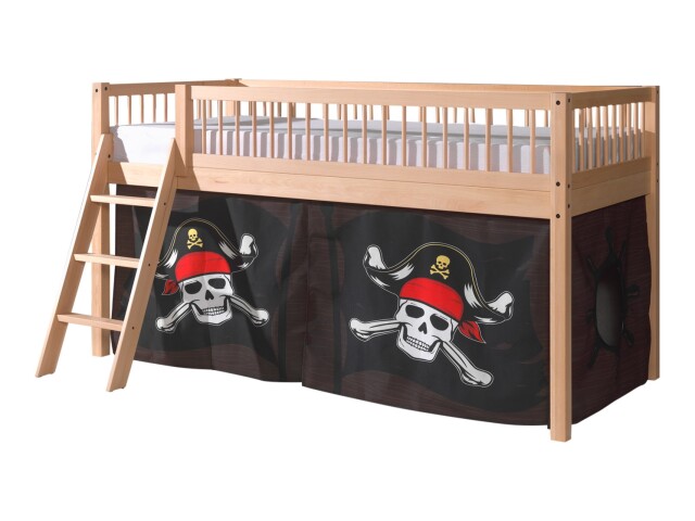 Spielbett >Fagus< in Buche massiv, Textilset Caribian Pirate - 207,5x114x135,5 (BxHxT)