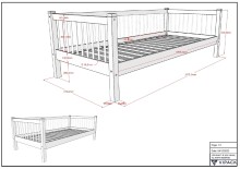 Einzelbett >Fagus< Bettschublade, Buche massiv natur lackiert - 207,5x68x97,5 (BxHxT)