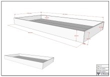 Einzelbett >Fagus< Schublade+Rausfallschutz, Buche massiv - 207,5x68x97,5 (BxHxT)