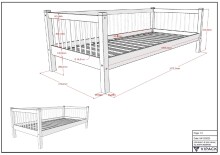 Einzelbett >Fagus< Rausfallschutz, Buche massiv - 207,5x68x97,5 (BxHxT)