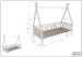 Hausbett >Tipi< Stauram, Kiefer massiv natur - 206x189,3x98cm (BxHxT)