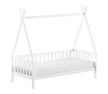 Hausbett >Tipi< in Weiß, Kiefer massiv -...
