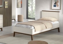 Einzelbett >Sezane< in Clay/Kiefer Nussbaum -...