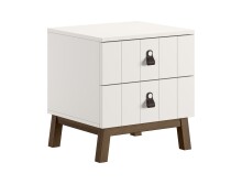 Nachtkommode >Sezane< in Farbe Nussbaum / Clay -...