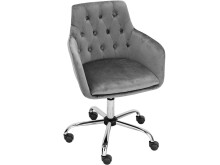 Bürostuhl >Prag< in Grau, Samt - 58x78x54cm...