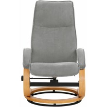 Relaxsessel >Porto< in Grau, Mikrofaser/Holz - 67x103x85cm (BxHxT)