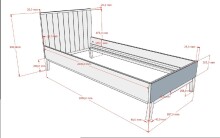 Schlafzimmer-Set >Sezane< (3-teilig) in Nussbaumfarbig / Clay, MDF / Kiefer