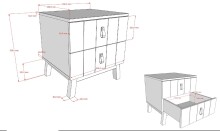 Schlafzimmer-Set >Sezane< (3-teilig) in Clay / Nussbaumfarbig, MDF / Kiefer