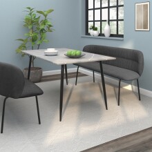 Essbank >Cork< in Anthrazit, Stoff/Metall - 160x78x55cm (BxHxT)