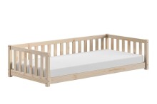 Einzelbett >Dallas< in Kiefer Natur, Kiefer massiv - 210x66x97cm (BxHxT)
