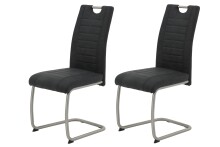 Freischwinger >ULLA S< (2er-Set) in Vintage Anthrazit - 43x98x59 (BxHxT)