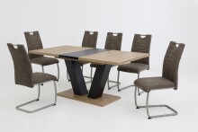 Freischwinger >ULLA S< (4er-Set) bis 140kg, Vintage Schlamm - 43x98x59 (BxHxT)