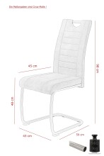 Freischwinger >ULLA S< (4er-Set) bis 140kg, Vintage Schlamm - 43x98x59 (BxHxT)