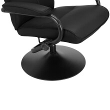 Relaxsessel >Idom< inkl. Hocker, PU-Kunstleder, Schwarz - 69x99x78cm (BxHxT)