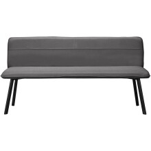 Essbank >Torino< in Bezug Anthrazit, Stoff/Metall - 160x79x56cm (BxHxT)