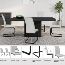 Freischwinger >Chicago< (2er-Set) in Creme, Stoff - 45x97x61cm (BxHxT)